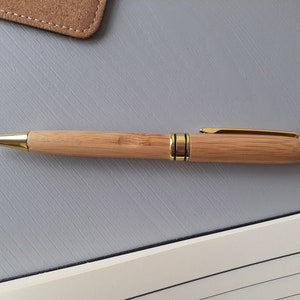 Personalised Pen Bamboo Black Wooden Engraved Custom Writing Office Stationary Gift Birthday Present image 4