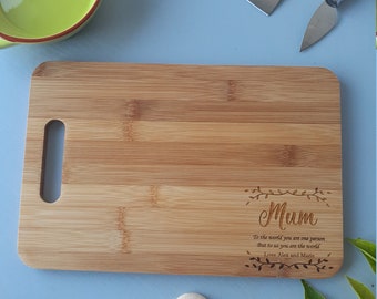 Personalised Chopping Board Cutting Cheese Board Mother's Day Wooden Bamboo  Wedding Christmas Anniversary Gift