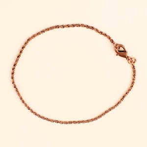 Bracelet chaîne corde en cuivre oxydé, 100 % cuivre massif, cadeau respectueux de l'environnement, chaîne unisexe épaisseur 2 mm - 6 à 9 pouces