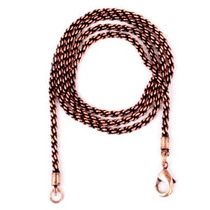 100% Oxidized Copper Chain, Pure Copper Chain Necklace, Solid Copper Jewelry Chain, Gift for Him/Her 20 Inch