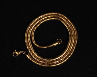 Handgjort halsband i guldfärgad legering, minimalistiska unisex-smycken, 22 tum