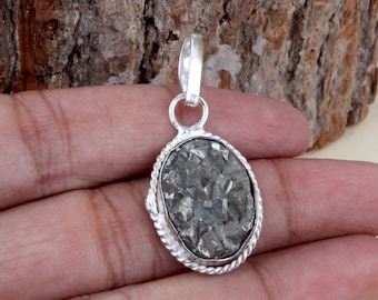 Ruwe pyriet edelsteen hanger ketting, natuurlijke genezende steen