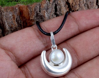 Handgemaakte wassende maan hanger ketting, mode-sieraden