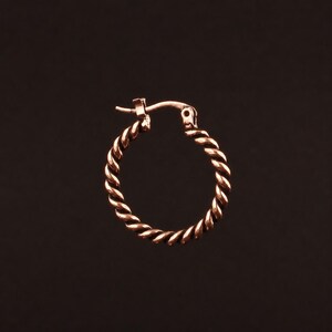 Pure Copper Oxidized Wire Wrap Earring, Rope Style Wrapping Statement Earring With Hypoallergenic Ear Clasp Handmade Earring image 18