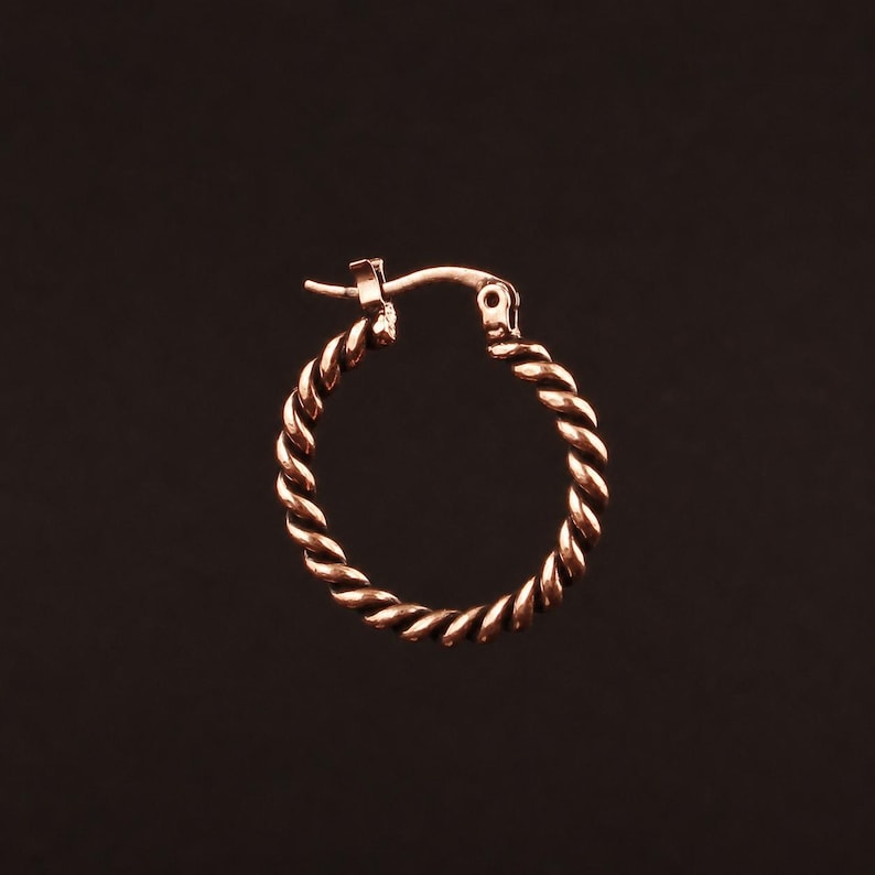 Pure Copper Oxidized Wire Wrap Earring, Rope Style Wrapping Statement Earring With Hypoallergenic Ear Clasp Handmade Earring image 18