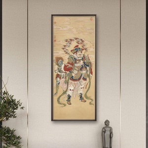 Portrait of Four Heavenly King, Traditional Chinese Religious Deity Portrait, Gongbi Painting, Dunhuang Mural Style painting, giclee print