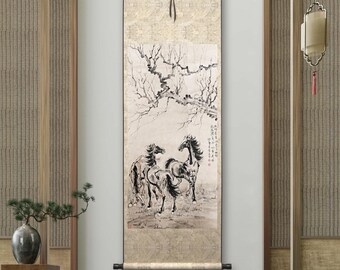 Xu Beihong、中国の水墨画の馬、馬の芸術、日本の版画、アートプリント
