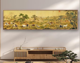 Hundred Horses, by Giuseppe Castiglione, Antique Horse Painting