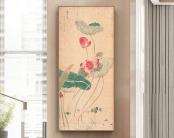 中国水墨画 蓮の花 葉 池 軸物 壁アート jk250E - Etsy 日本