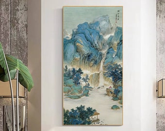 Refreshing summer, Lake Pavilion, High mountain landscape art, Chinese landscape painting, masterpiece art print, silk scroll hanging, 湖亭清夏