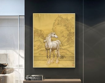 Xu Beihong、中国の水墨画の馬、馬の芸術、日本の版画、アートプリント