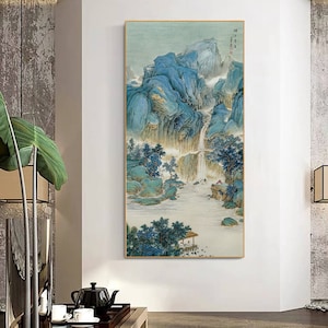Refreshing summer, Lake Pavilion, High mountain landscape art, Chinese landscape painting, masterpiece art print, silk scroll hanging, 湖亭清夏