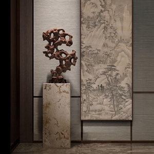 Traveling in Snowy Mountains, Dai Jin, Ming Dynasty, ancient Chinese literati painting, Chinese landscape painting, antique art replica