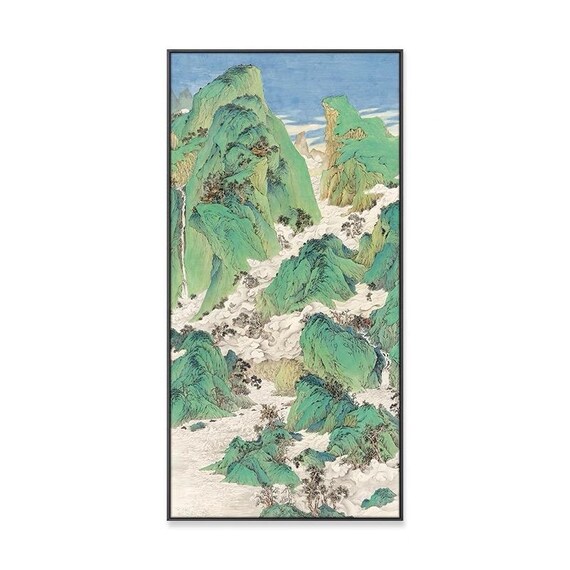 Spring Mountain Serenity Landscape | Museum-quality Chinese Green