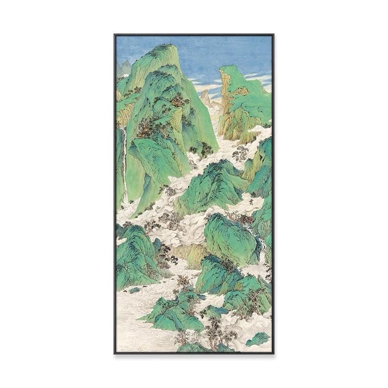 Spring Mountain Serenity Landscape | Museum-quality Chinese Green