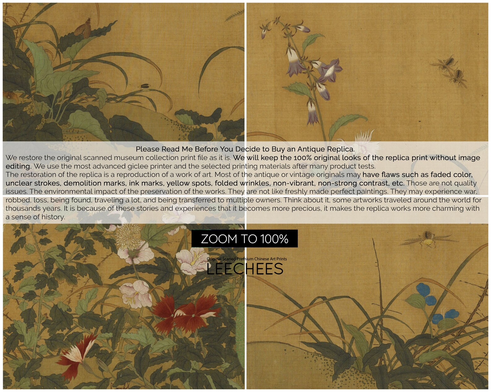 Long Scroll of Chinese Botanic Wall Art, Art Print, Five Dynasties ...