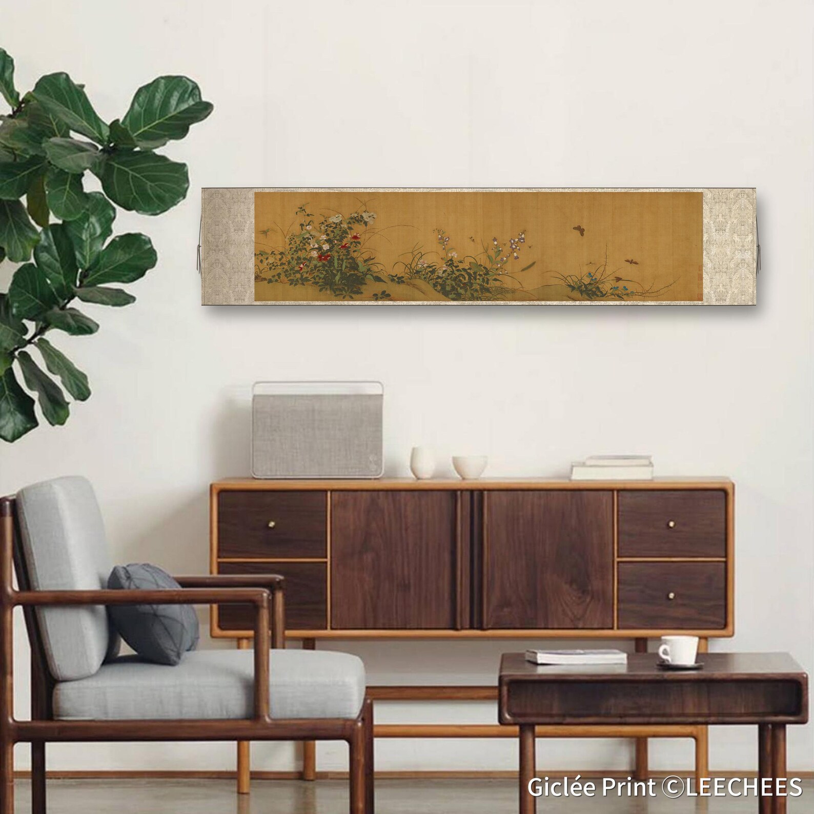 Long Scroll of Chinese Botanic Wall Art, Art Print, Five Dynasties ...