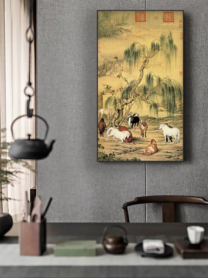 故宮博物院　金画　八駿圖(Eight Horses) 早割切符 Horses) 故宮博物院 金画 八駿圖(Eight 絵画 - 絵画
