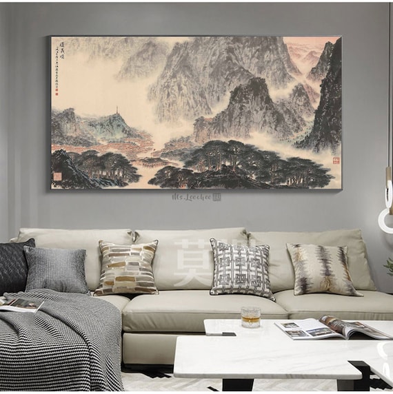 Extra Large Horizontal Chinese Landscape Painting Wall Art HD