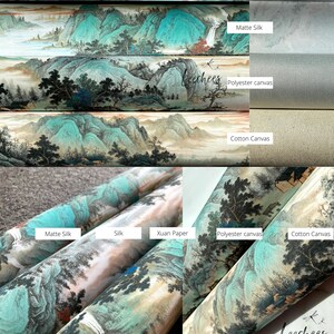 Chinese Traditional landscape painting, vertical shan shui brush painting, giclee printing, vintage Chinese art, unframed, 30x71cm image 7