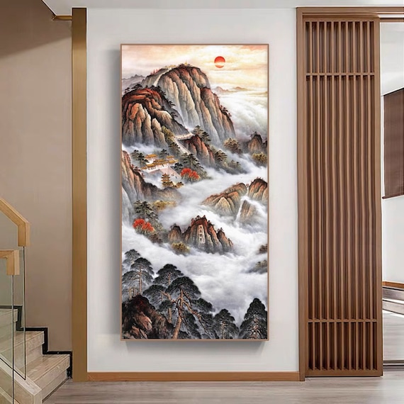 Sunrise Taishan Mountain, Chinese Feng Shui Landscape