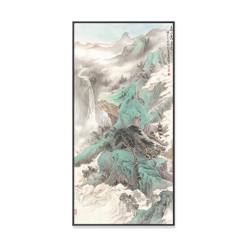Spring Mountain Serenity Landscape | Museum-quality Chinese Green