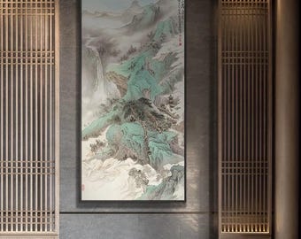 Spring Mountain Serenity Landscape | Museum-quality Chinese Green