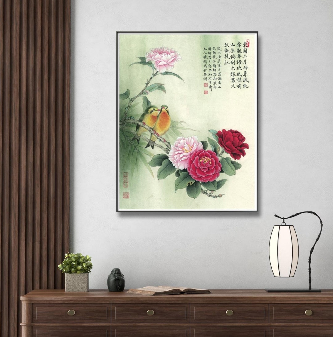 Camellia Flowers Song Dynasty Taste Meticulous Art HD Print - Etsy