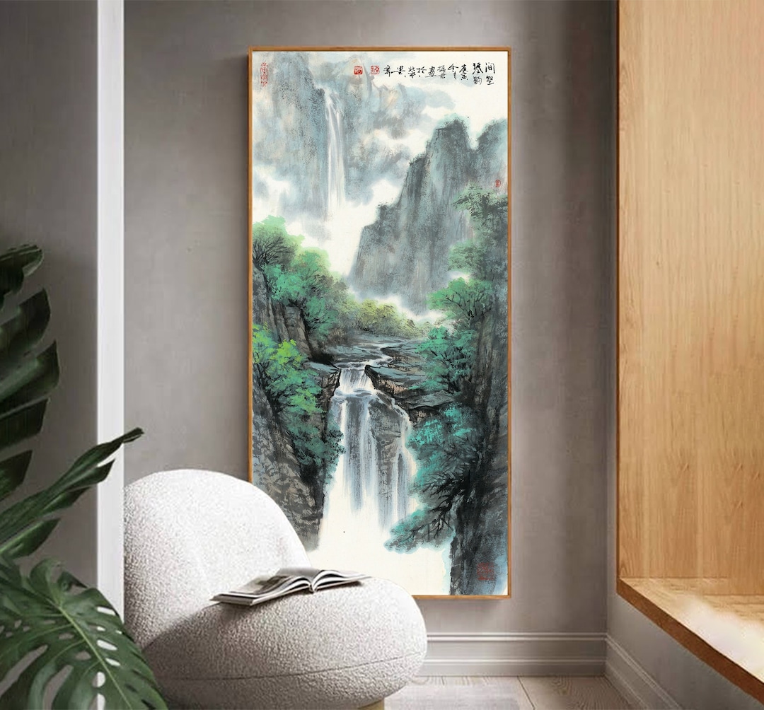 Chinese Mountains and Waterfalls Art, East Asian Landscape