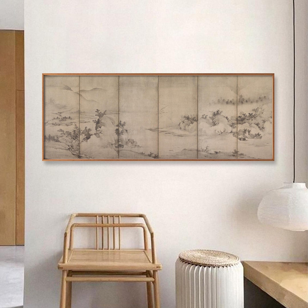 Xiaoxiang Landscape, Japanese Minimal Landscape Painging, Muromachi ...