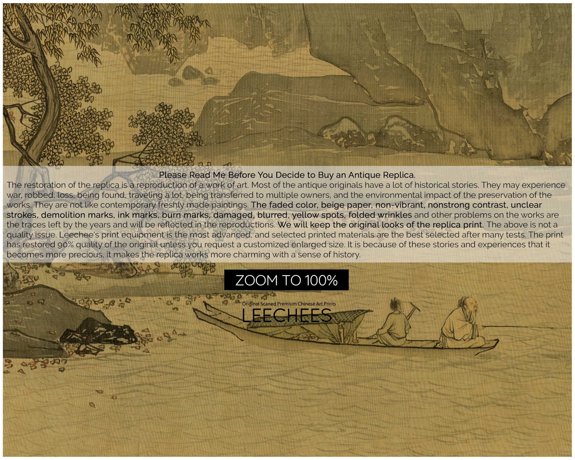 Ming Fish Ming Dynasty 17th Century Chinese Antique Landscape Painting, Tang Yin ...