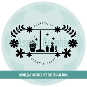 Cleaning Svg, Cleaning Service Logo Svg, Cleaning Cut Files, Files for Cricut, Maid Service svg, Cleaning logo svg, Cleaning service logo