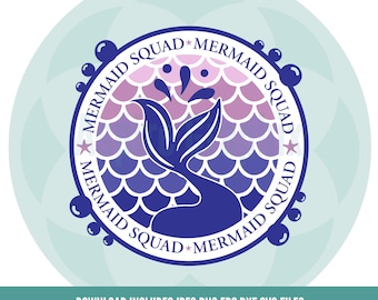 Mermaid SVG & PNG Clipart , Digital Download for Sublimation, Cricut, Stickers, Mermaid Tail svg, Mermaid squad svg, cute mermaid svg