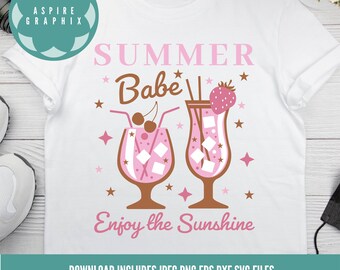 Cocktail svg, Margarita svg, Summer babe SVG cut file - summer drinks svg, summer svg shirt, Summer beach babe svg, commerical use