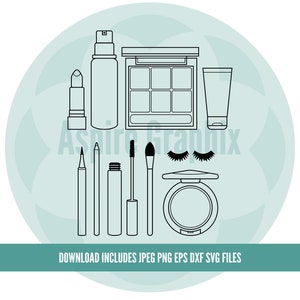 Makeup SVG, Makeup Bundle SVG, Cosmetics svg, Beauty svg, Lipstick svg, Eye lashes svg, Mascara svg, Eye lash svg, Makeup artist svg