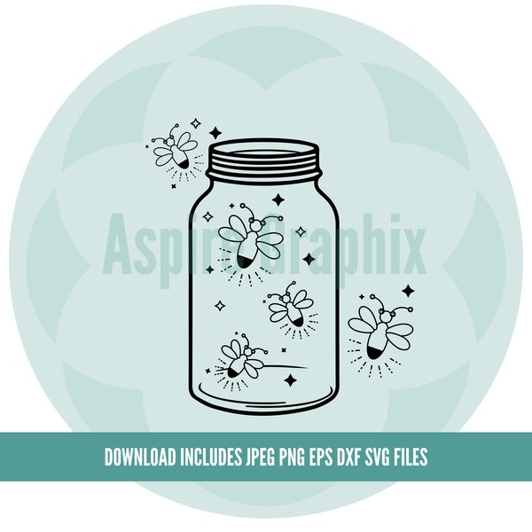 Fireflies svg, Jar svg, Stars svg, Camping svg, Mason Jar svg, Fireflies Jar svg, Summer SVG, Summer Nights Svg