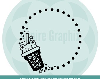 Bubble tea svg, boba tea svg, bubble tea clipart, boba cup svg, cup svg, silhouette, cricut cut files, boba balls svg, bubble tea frame svg