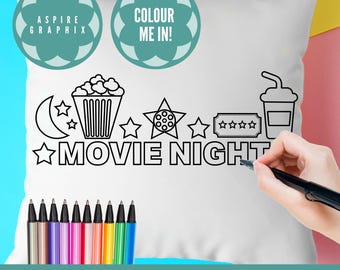 Película png, Noche de película SVG, Camiseta para colorear de película svg, Película svg, Noche de chicas svg, Películas svg, cine svg