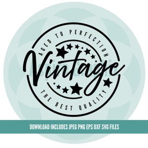 Vintage svg, leeftijd tot in de perfectie svg, verjaardag svg, vintage t-shirt logo, vintage cricut-bestanden