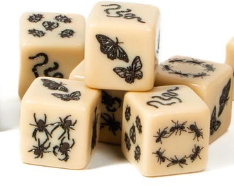Bug-Themed Dice Set – Engraved Insect D6