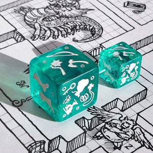 GIANT gelatinous cube dice ( 1 inch/ 25 mm ) for Dungeons and Dragons