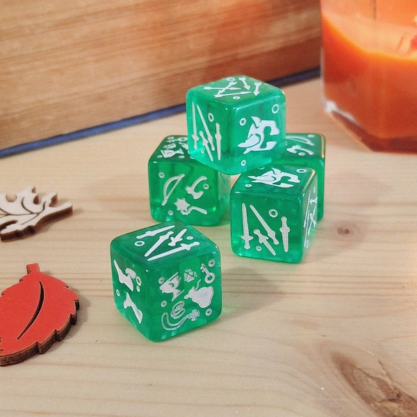 Gelatinous cube dice set of 4 ( 1 inch/ 16 mm ) for Dungeons and Dragons