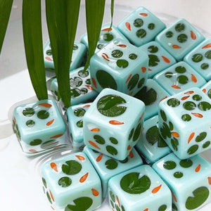 Koi Pond Dice 2in1 D6 & D3 I Dungeons and Dragons and other tabletop games l (set of 4)