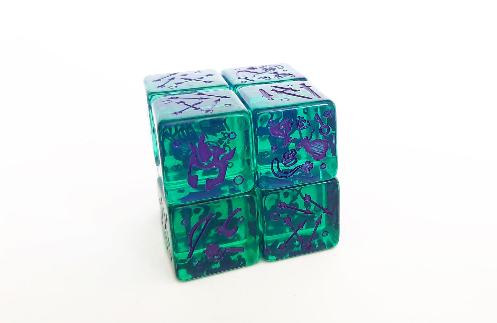 Aqua Green Gelatinous Cube Dice Set of 4 for Dungeons and Etsy