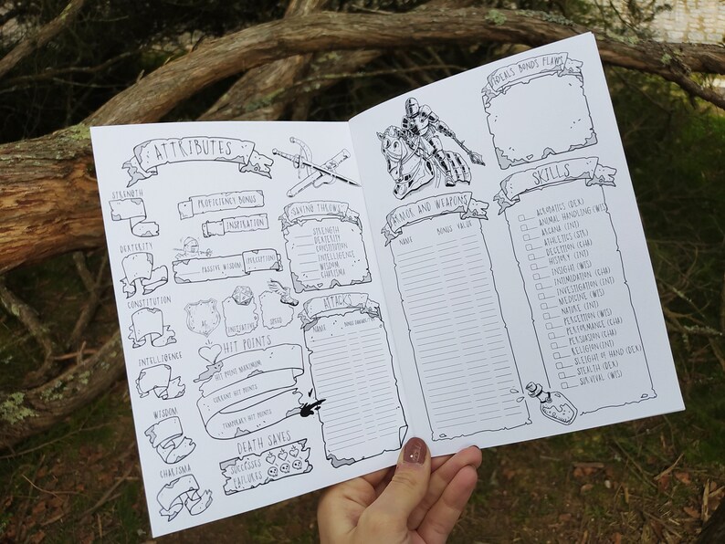 Printable Dungeons and Dragons 5th Edition A5 Character - Etsy