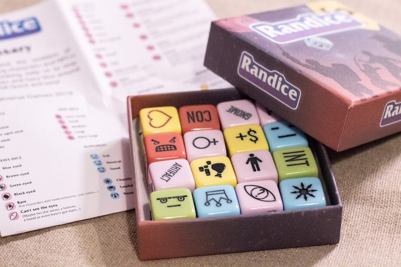 Randice Dnd Random Character Generator Dice Set Complete Etsy