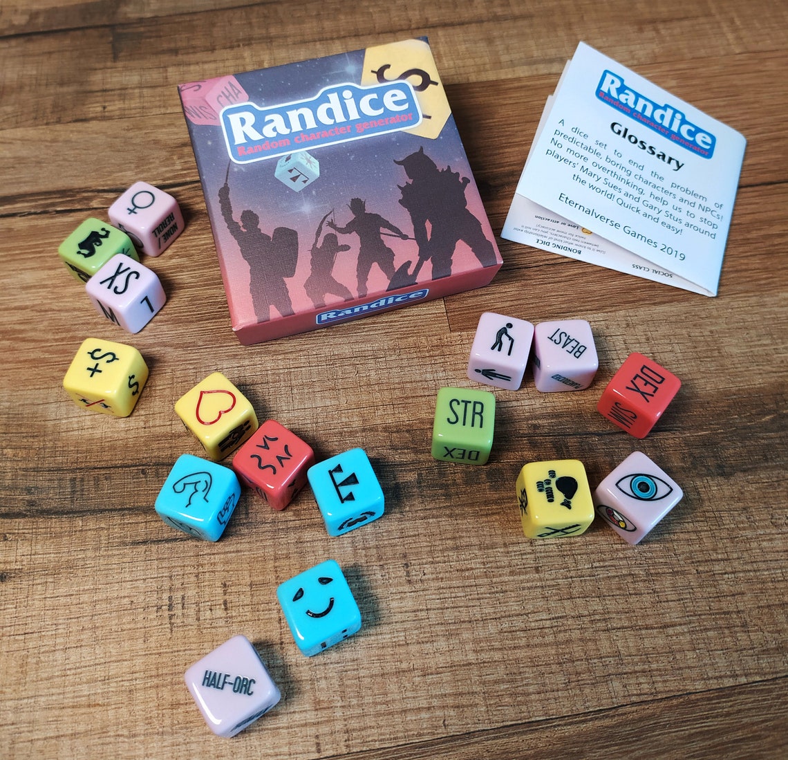Randice Dnd Random Character Generator Dice Set Complete Etsy