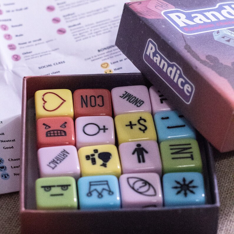 Randice Dnd Random Character Generator Dice Set Complete Etsy