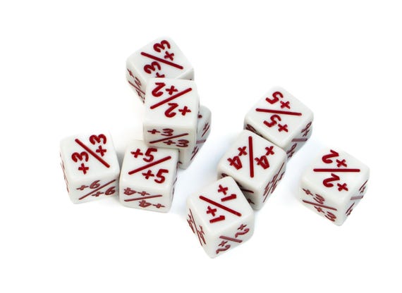 Magic the Gathering MTG Dice Counter (8 Dice Pack, Positive