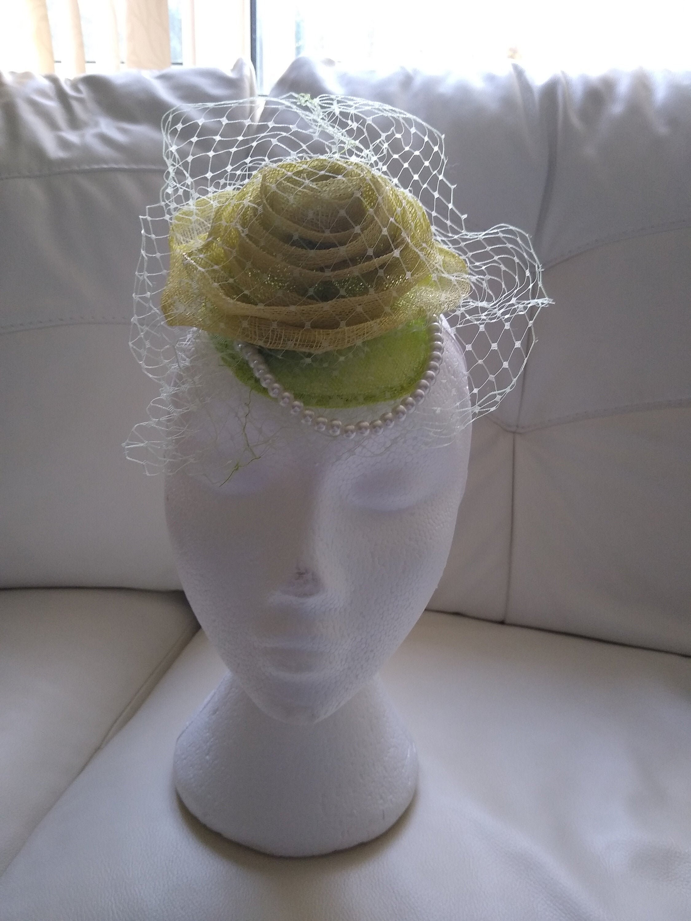 Beautiful Lime Green Fascinator Etsy